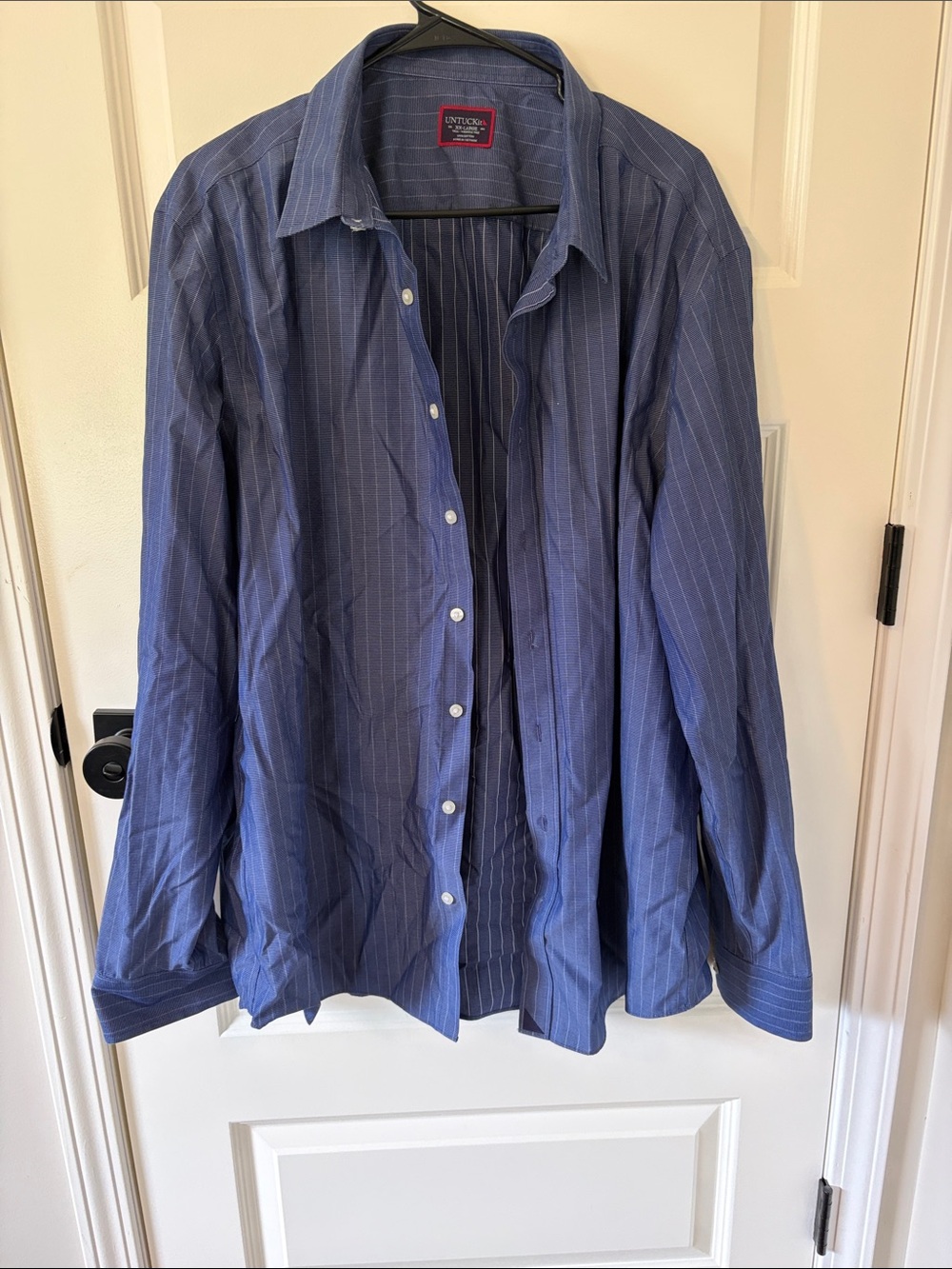 UNTUCKit Blue Pinstripe Lightweight Shirt Jacket
